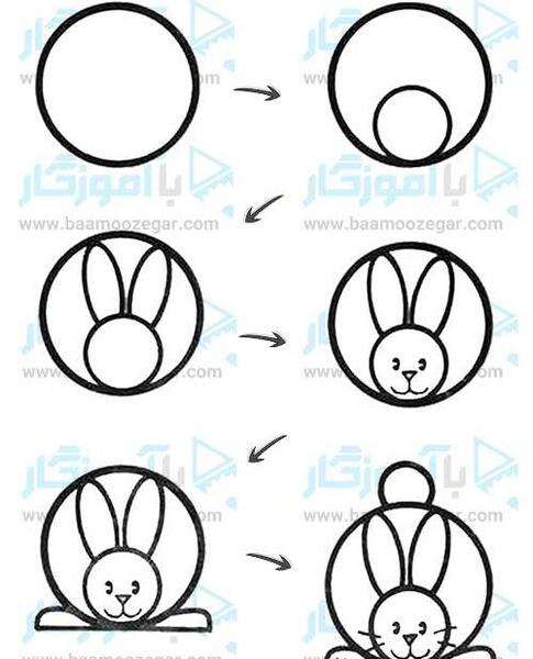 عکس نقاشی خرگوش ساده