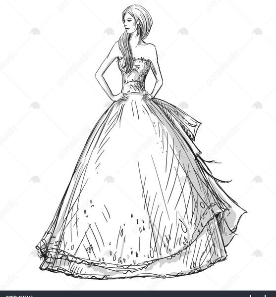 عکس نقاشی لباس عروس