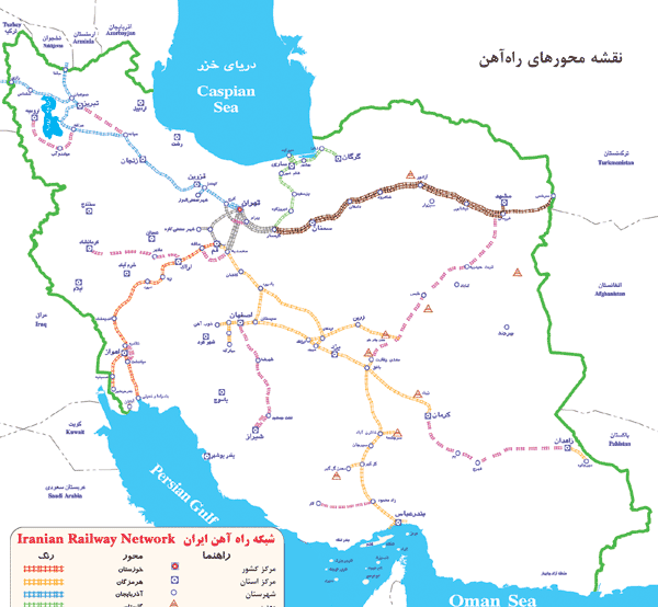 عکس نقشه راه آهن ایران