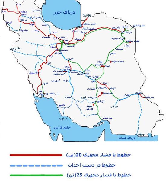 عکس نقشه راه آهن ایران
