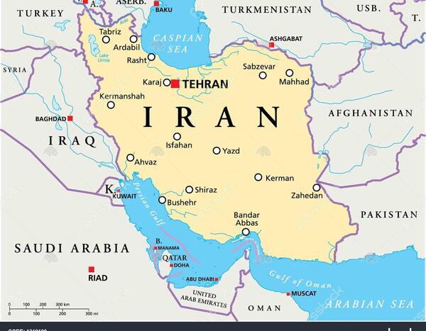 عکس نقشه ایران انگلیسی
