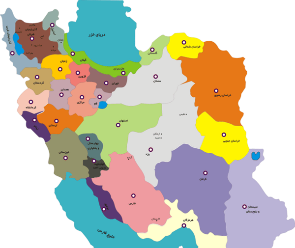 عکس نقشه ایران انگلیسی