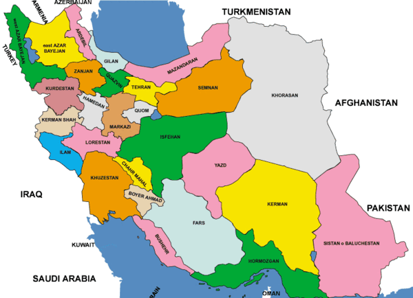 عکس نقشه ایران انگلیسی
