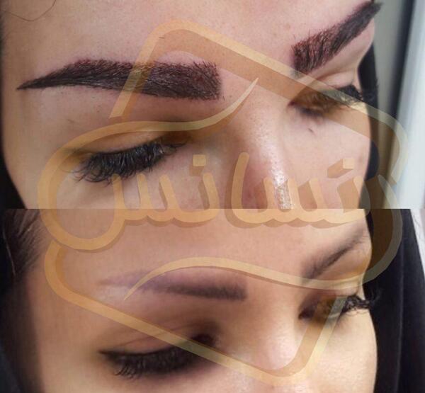 عکس کاشت ابرو روی تاتو