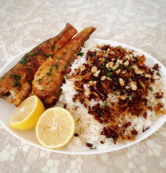 عکس زرشک پلو با ماهی
