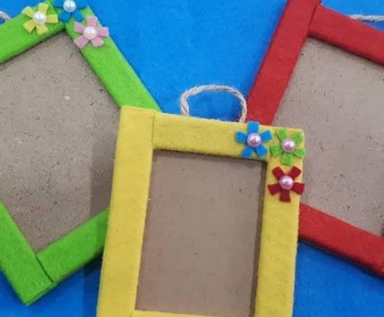قاب عکس ساده با کاغذ رنگی