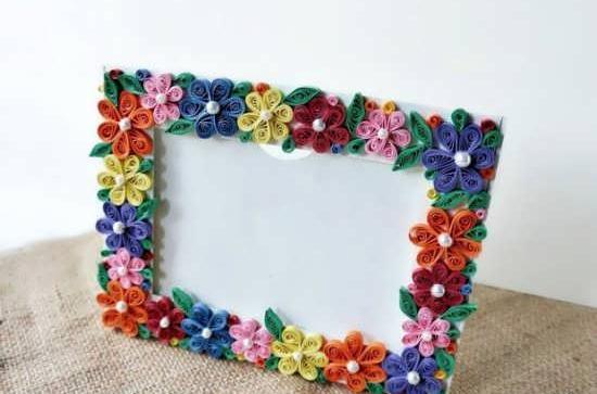 قاب عکس ساده با کاغذ رنگی