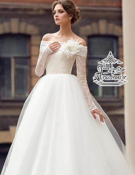 عکس لباس عروس یقه قایقی
