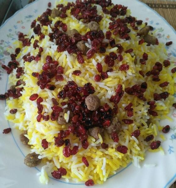 عکس زرشک پلو با گوشت