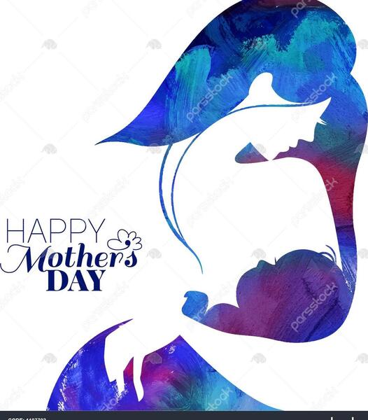 عکس گرافیکی مادر و فرزند