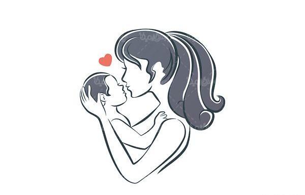 عکس گرافیکی مادر و فرزند