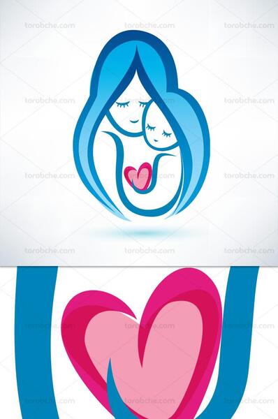 عکس گرافیکی مادر و فرزند