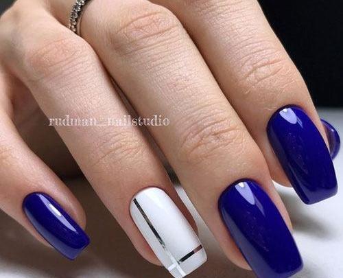 عکس کاشت ناخن آبی