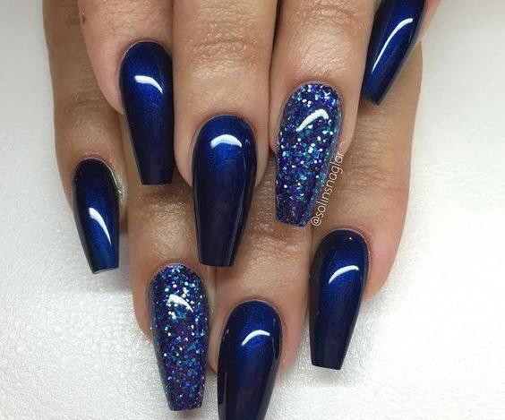 عکس کاشت ناخن آبی