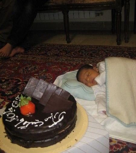 عکس کیک یک ماهگی نوزاد