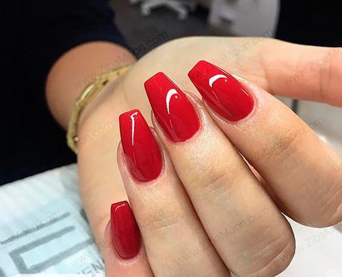 عکس ناخن قرمز ساده