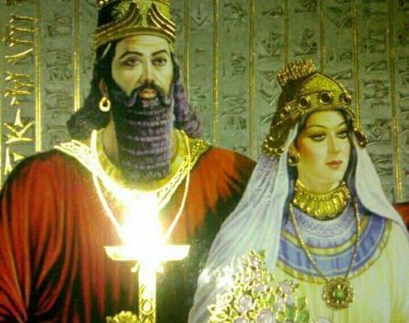 عکس کوروش کبیر با همسرش
