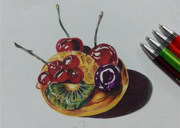 عکس نقاشی ظرف میوه