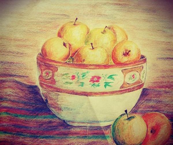 عکس نقاشی ظرف میوه