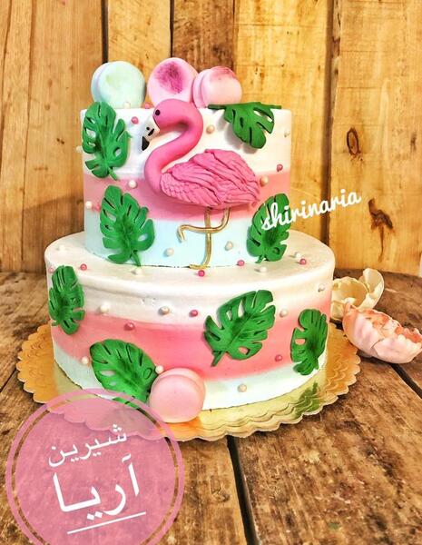 عکس کیک تولد دخترانه فلامینگو