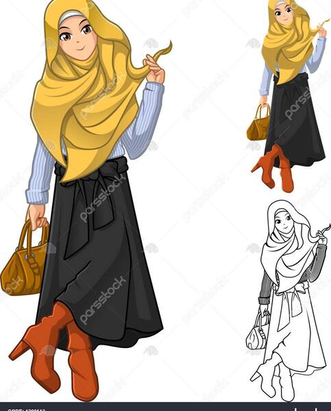 عکس کارتونی شال و روسری