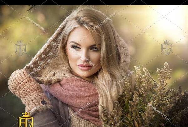 عکس زن زیبا با شال