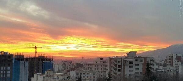 عکس غروب آفتاب شهر