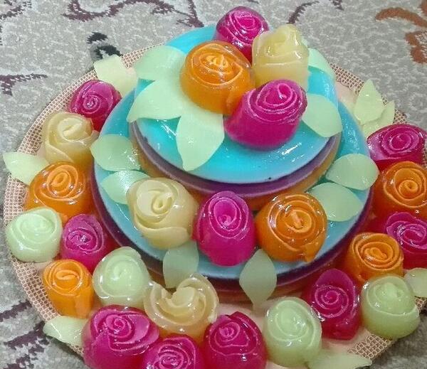 عکس ژله طبقه ای رنگی