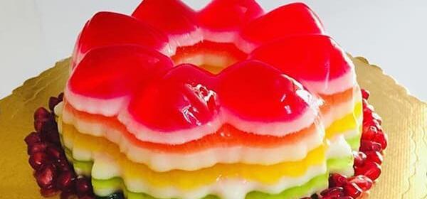 عکس ژله طبقه ای رنگی