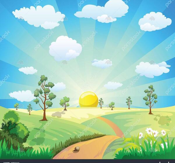 عکس کارتونی طلوع خورشید