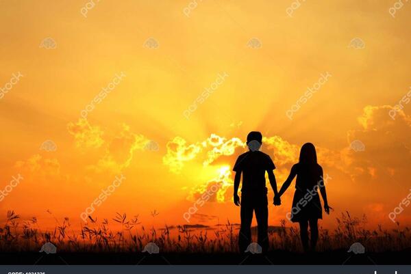 عکس عاشقانه در غروب افتاب