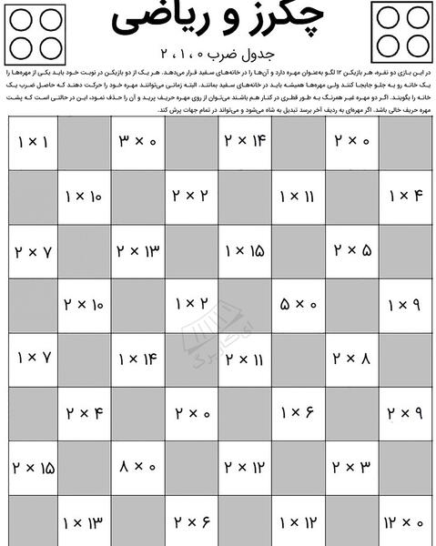 عکس جدول ضرب سیاه و سفید