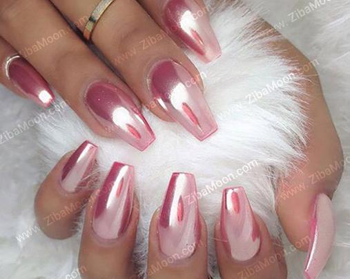 عکس کاشت ناخن آینه ای