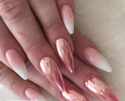 عکس کاشت ناخن آینه ای