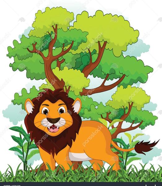 عکس کارتونی شیر جنگل