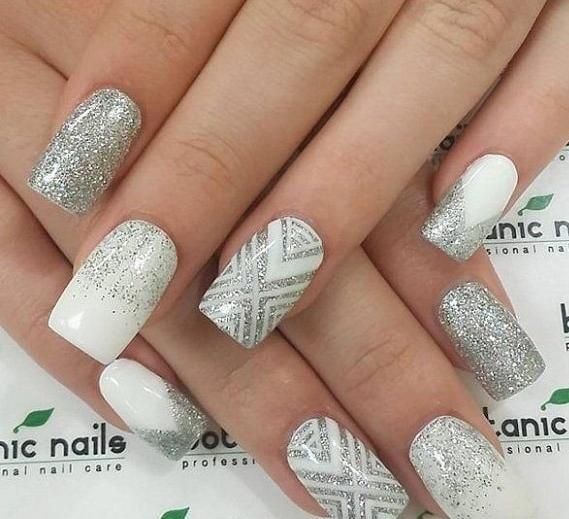 عکس ناخن نقره ای