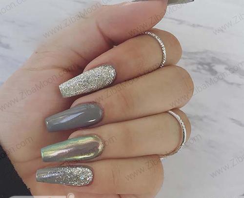 عکس ناخن نقره ای