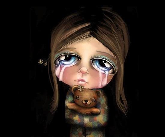 عکس دختر غمگین زانو بغل