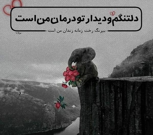 عکس نوشته دلتنگی از مولانا