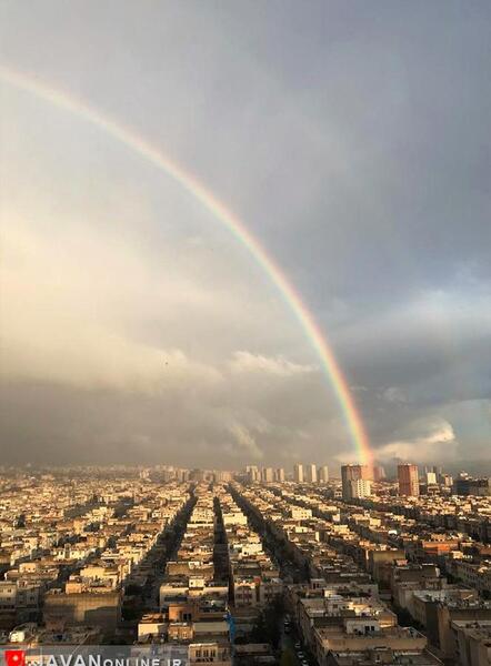 عکس رنگین کمان واقعی در ایران