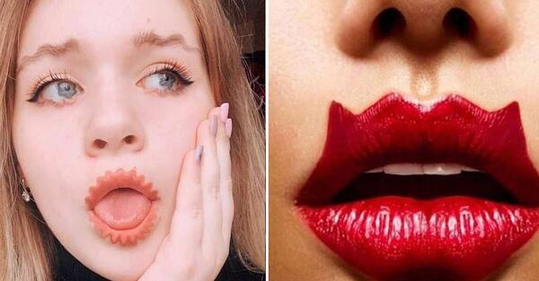 عکس لب های قلوه ای