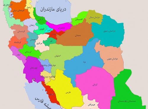 عکس نقشه ایران با رنگ آمیزی