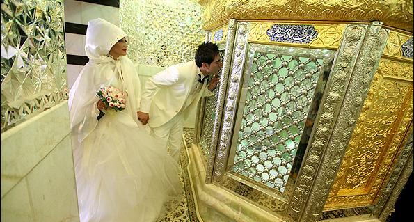 عکس لب عروس داماد