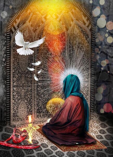 عکس امام علی نماز