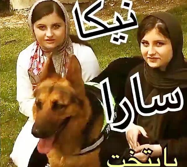 عکس سارا و نیکا با سگ هایشان