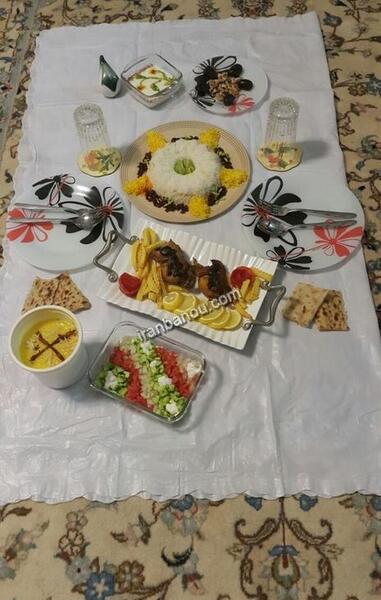 عکس سفره غذا ساده