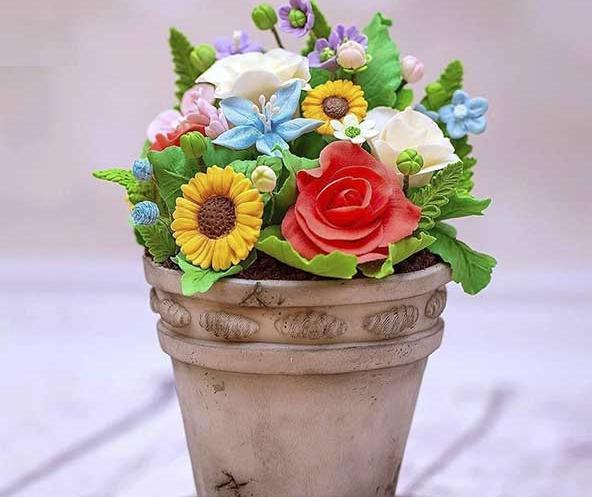 عکس کیک تولد دخترانه گلدار