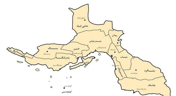 عکس بندرعباس در نقشه ایران