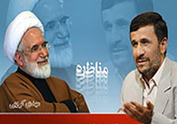 عکس پشت صحنه مناظره احمدی نژاد و کروبی