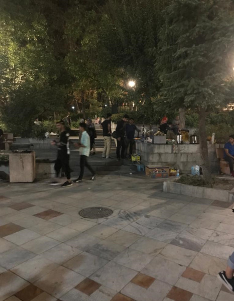 عکس شب در پارک